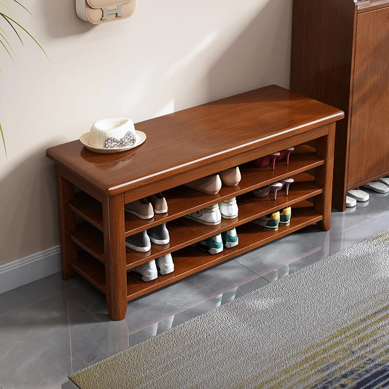中性笔实木换鞋凳门口可坐穿鞋凳可坐式鞋柜入户门家用入门鞋架坐
