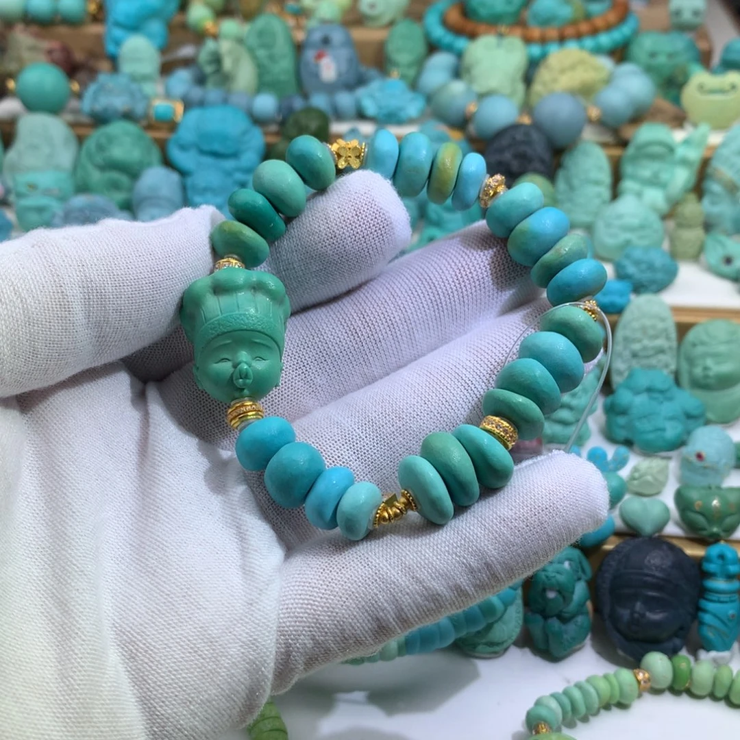 绿松石18K金镶嵌手链