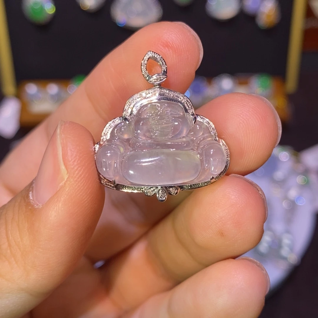 【闪购商品】吊坠(不含链)18K金镶嵌翡翠