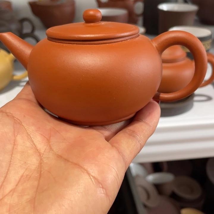 紫砂茶壶红泥平盖140 C