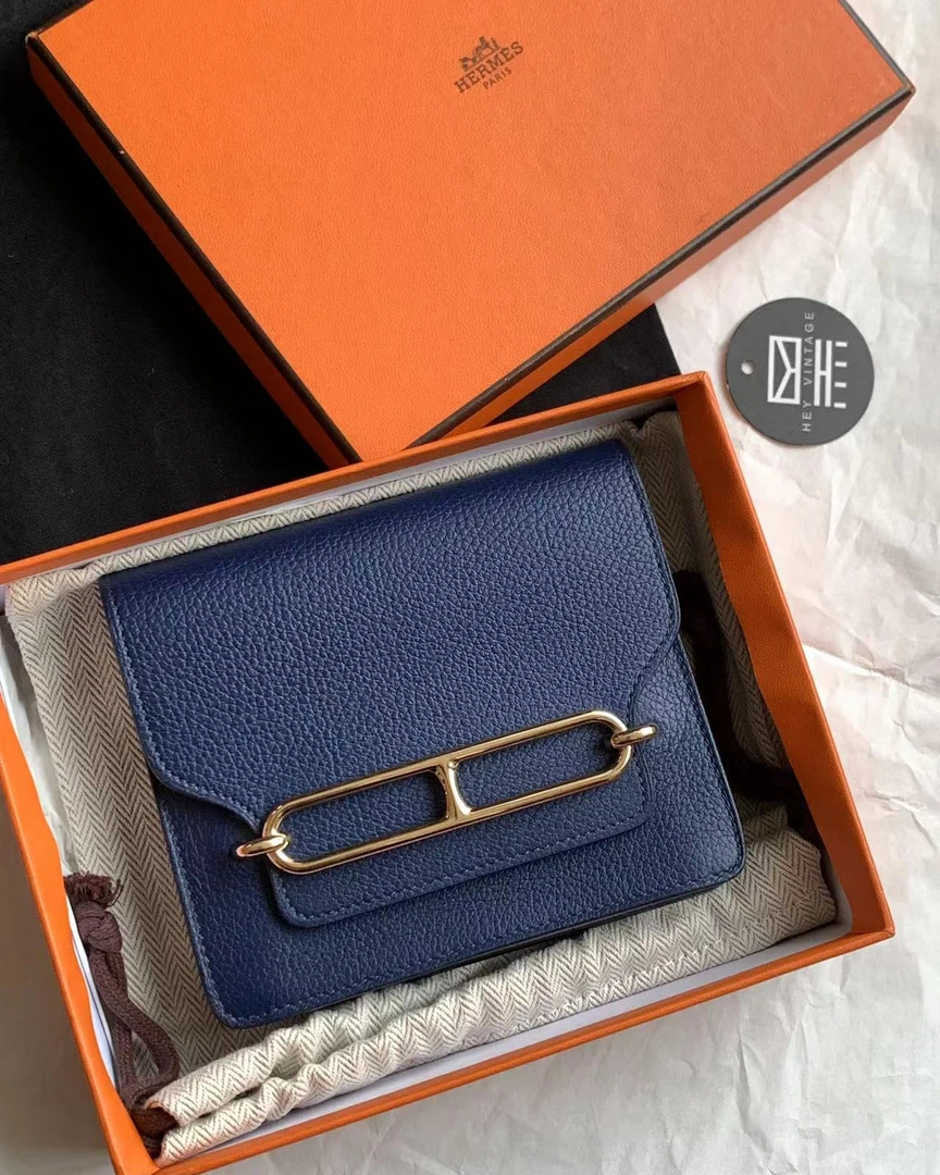 99新 Hermes/爱马仕 蓝金猪鼻子slim 12.5cm 16034435