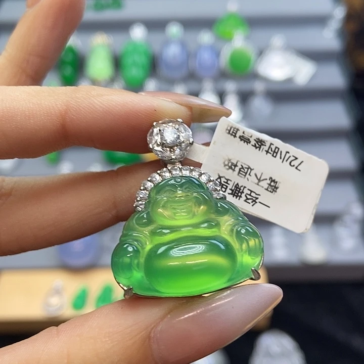 *****玛瑙/玉髓银S925镶嵌颈饰佛公吊坠