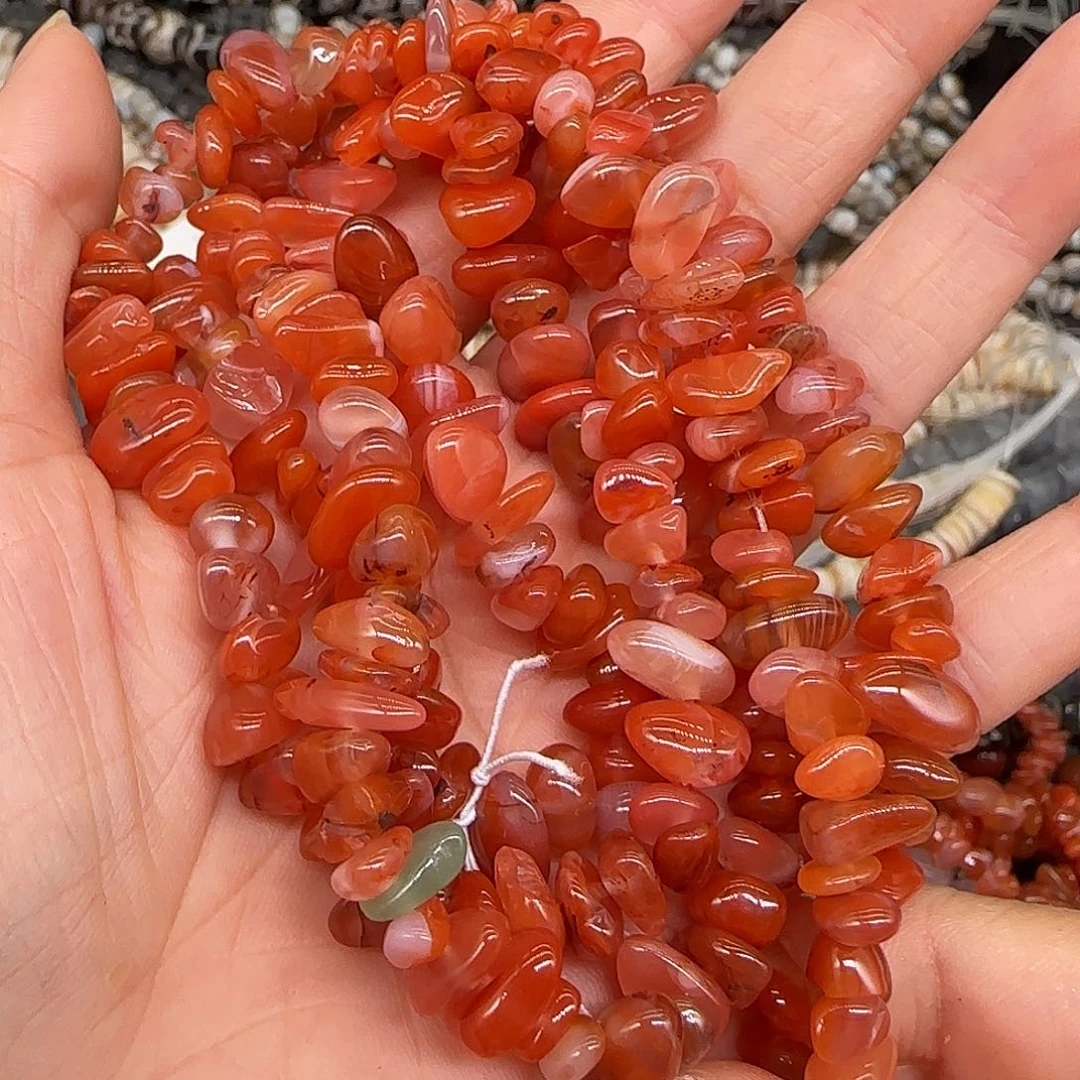 玛瑙/玉髓合金珠宝半成品南红6-8mm加长一条