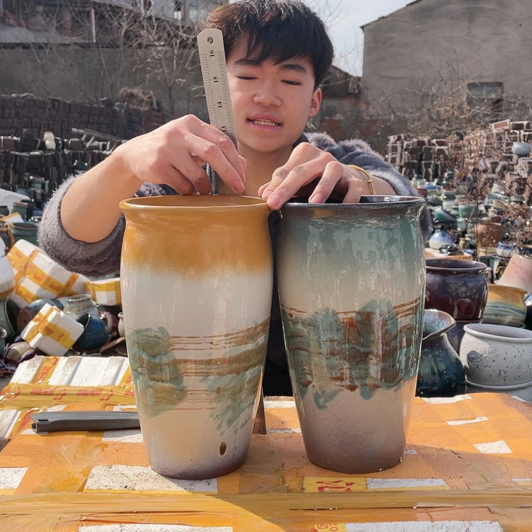 宜兴紫砂粗陶花盆