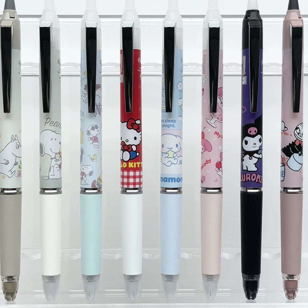 现货联名限定款按动漫盲盒笔黑色可擦笔凯蒂猫美乐蒂