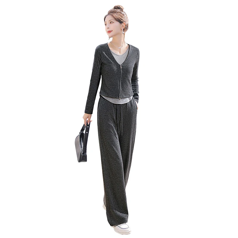 丝柏舍2025春装新款女装长袖上衣搭长裤两件套休闲套装S43B6947N