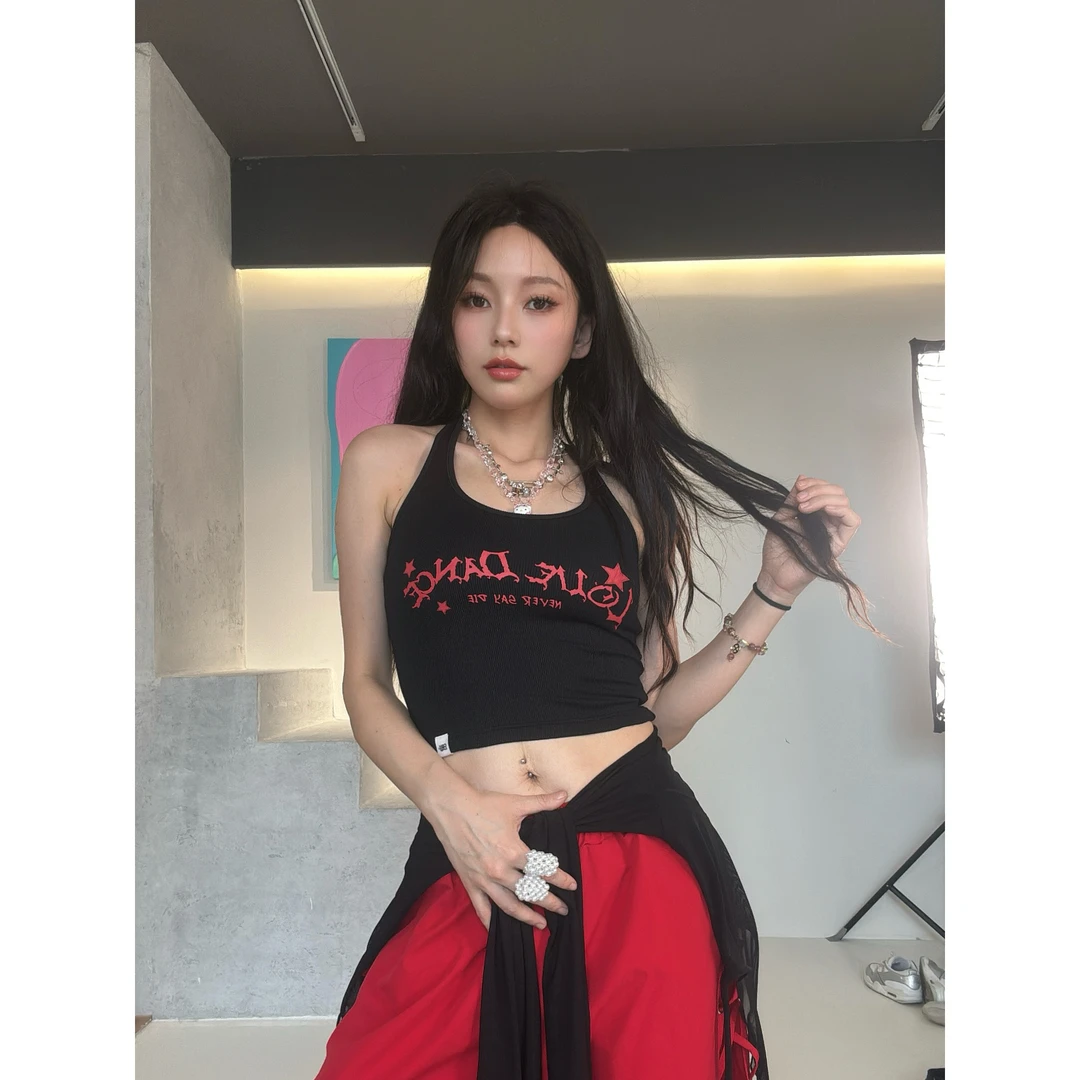 CBXLAB街舞潮牌热辣红基础吊带美式小众ins嘻哈设计感个性