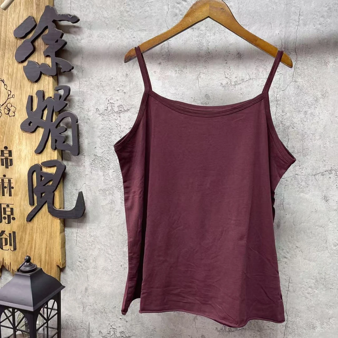 媚儿~新款炒色做旧百搭棉吊带（衣长60 胸围100）