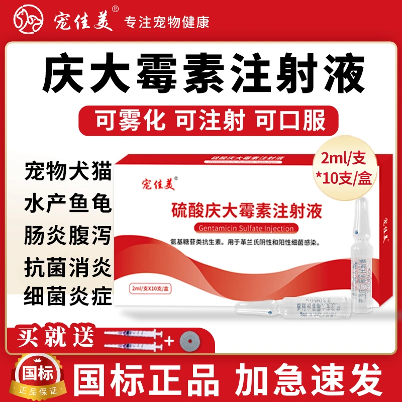 庆大霉素注射液兽用猫狗鱼龟通用治拉稀腹泻营养补充【直播专属】
