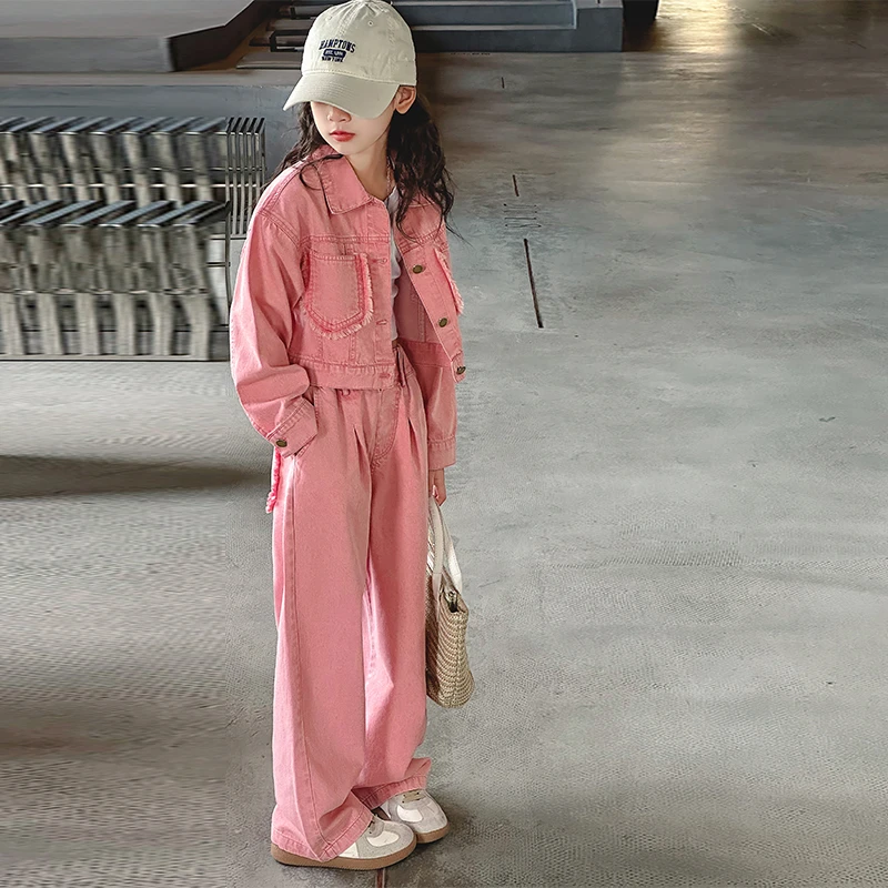 简约潮牌店铺儿童服装2025年新款衣服女童装秋装套装6-12岁高级感