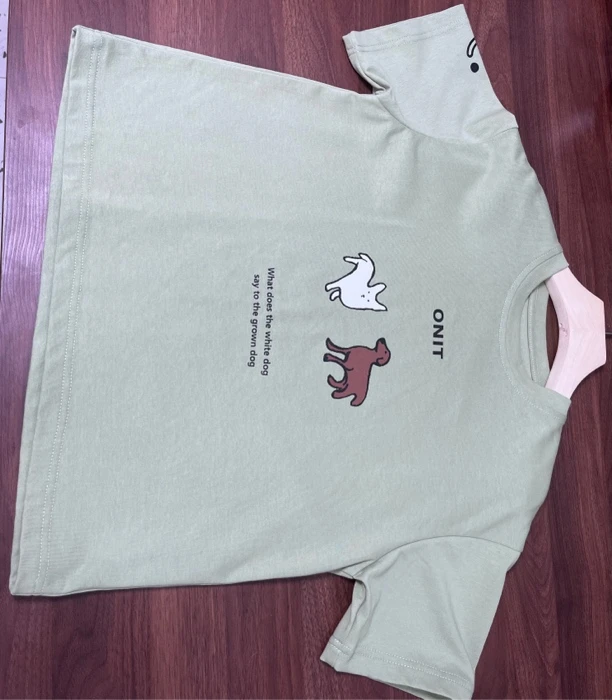 佑犁2025款小狗微笑可爱表情T恤夏款纯棉短袖