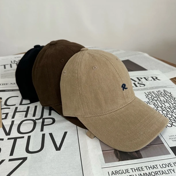 新款棒球帽简约百搭软顶刺绣男女同款显脸小防晒鸭舌帽