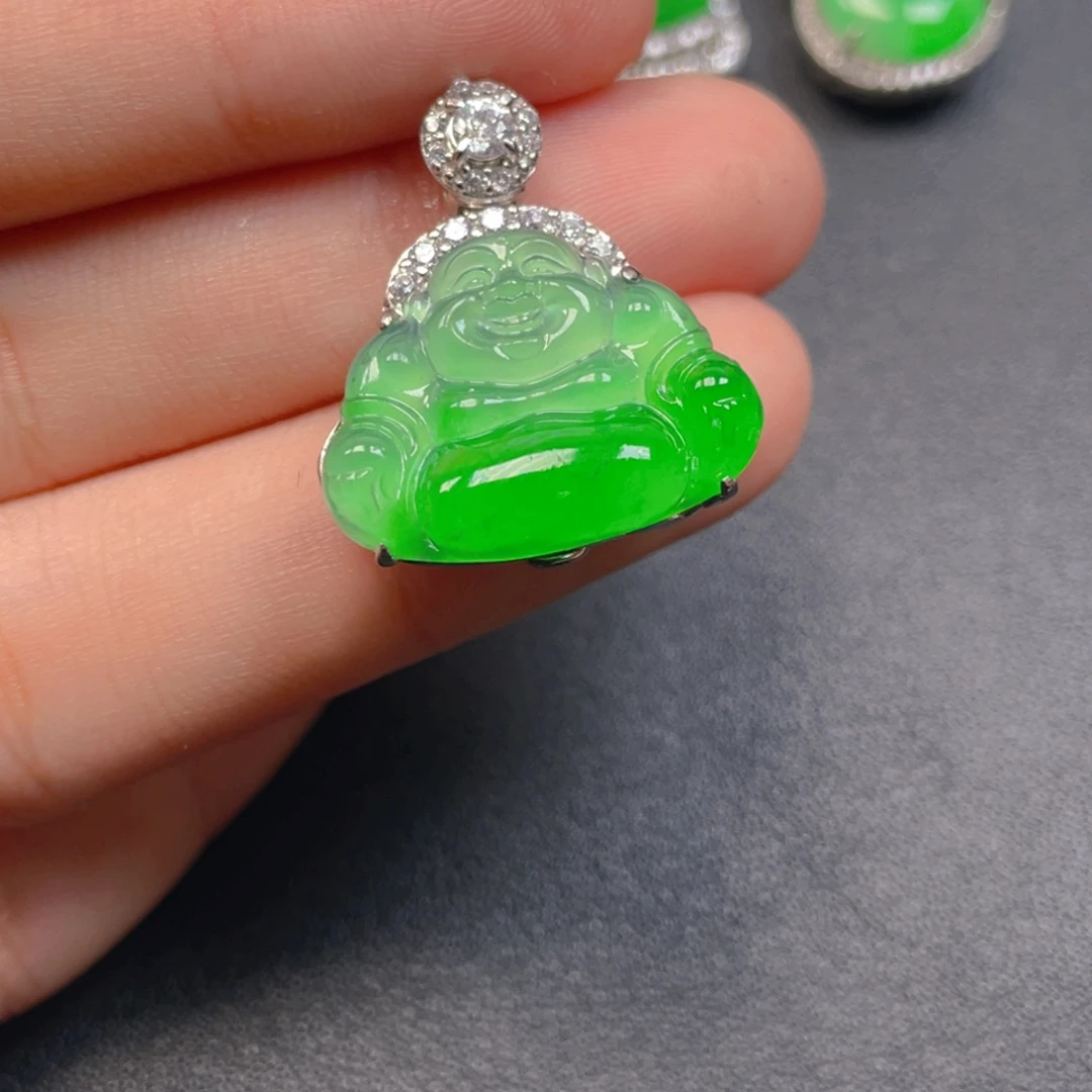 翡翠银S925镶嵌吊坠(不含链)