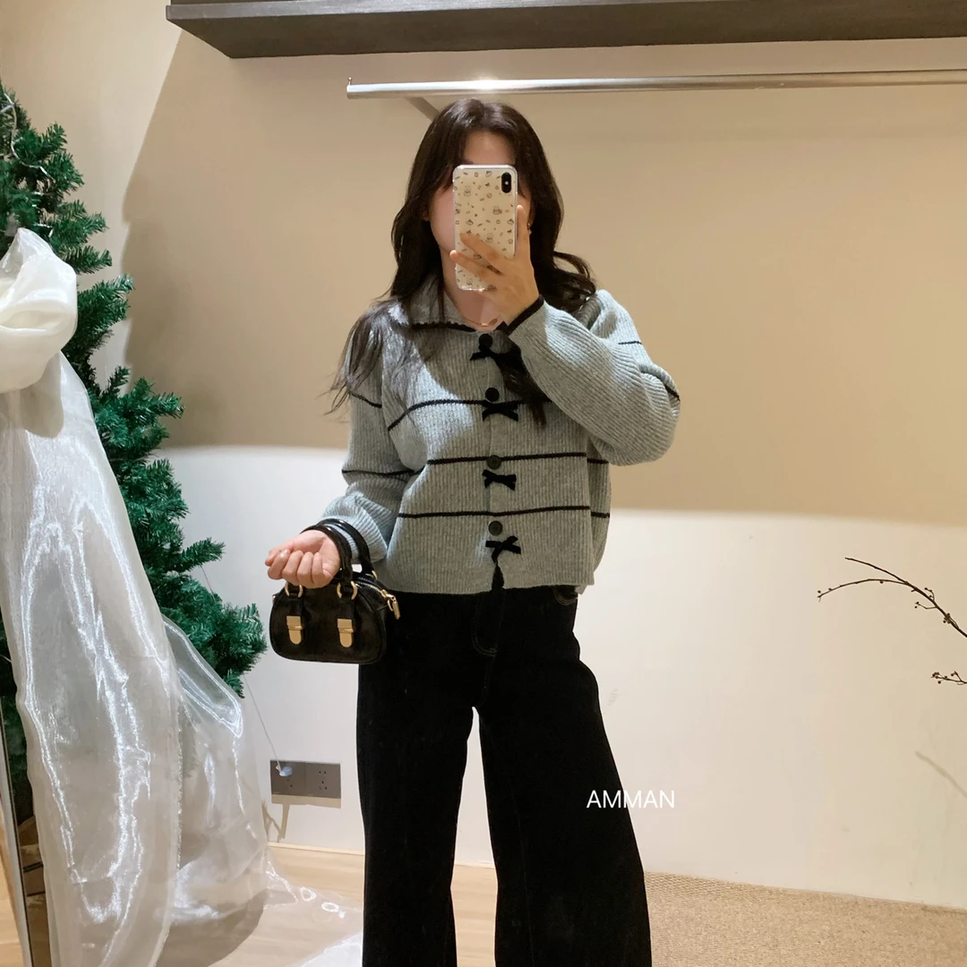 蓝色蝴蝶｜韩系温柔风气质毛衣