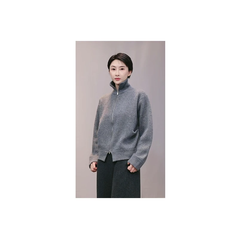 『100羊绒.拉链毛衣』女士高档双层新款羊绒衫高领GD9891