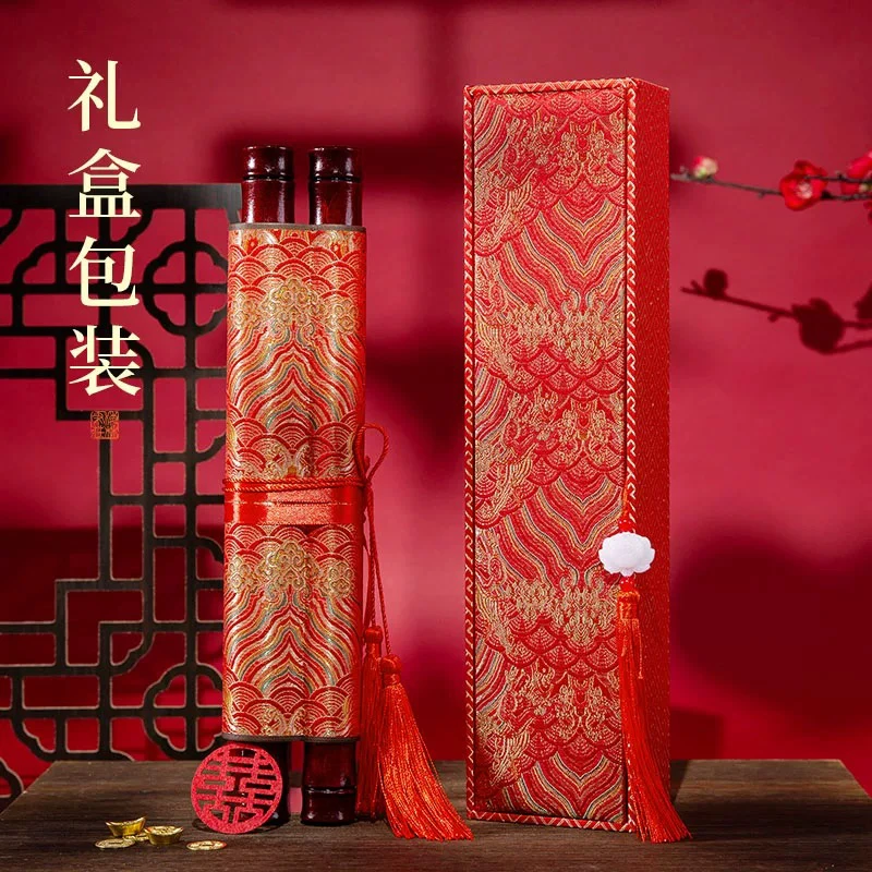 【超级爆炸】【婚书宋锦挂轴手卷宣纸】小楷行草书半生半熟宣纸