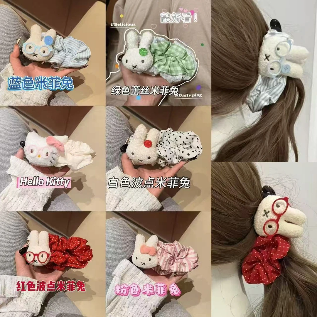 超萌超可爱波点大号米菲兔巨显发量香蕉夹后脑勺盘发百搭少女发饰