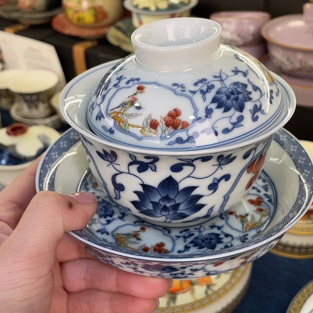 陶景德陶瓷盖碗茶具