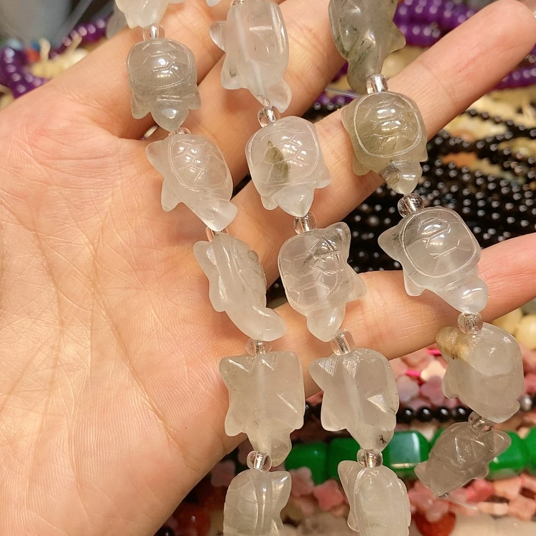 玛瑙/玉髓散珠天然水晶云雾水晶小乌龟到手8颗