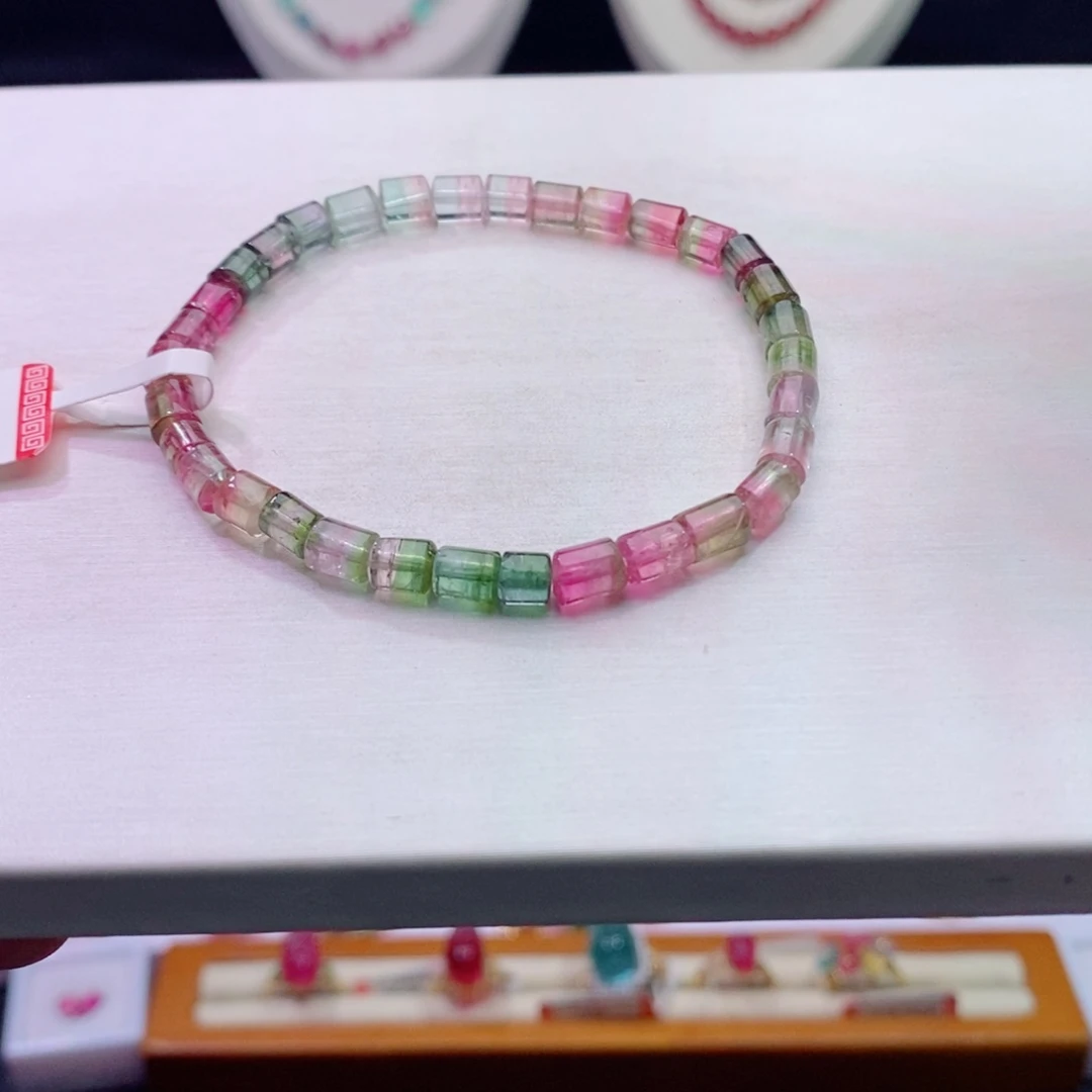 碧玺m未镶嵌碧玺西瓜手链