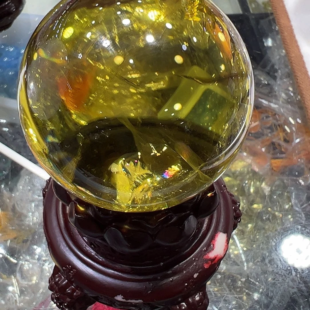 水晶水晶球摆件未镶嵌土**娃