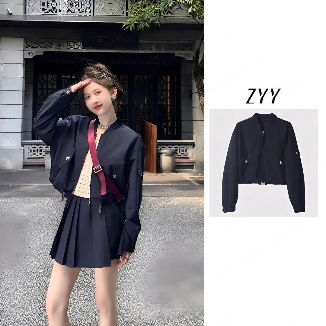 ZYY【温柔伦敦】2025/S新品秋时尚立领拉链宽松外套女X25QDWT03469