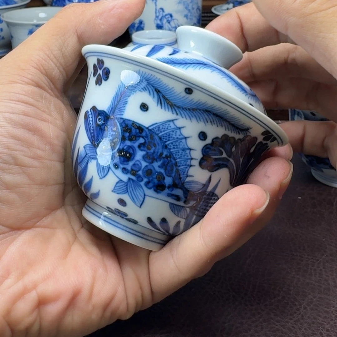 M***n瓷片当代景德镇陶瓷手绘茶具