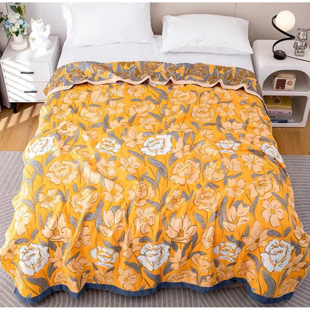 【琦总严选】花仙子150*200A类全棉 多功 八层毯子-柔软毛毯-盖毯