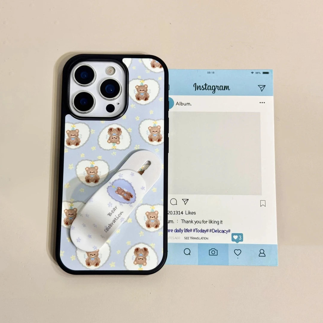 兰知春序少女爱心小熊适用iPhone16/17pro手机壳14创口贴13磨