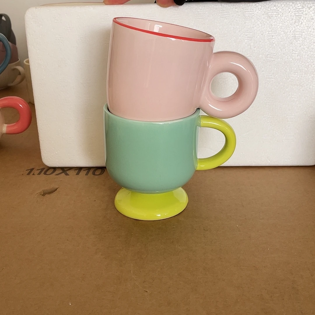 陶瓷无盖款微瑕粉胖胖加绿高脚