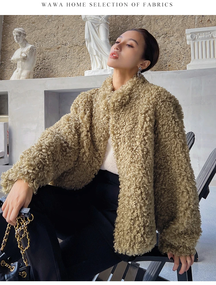 2025冬季新款粉红大布娃娃环保皮草外套DM2DOT012