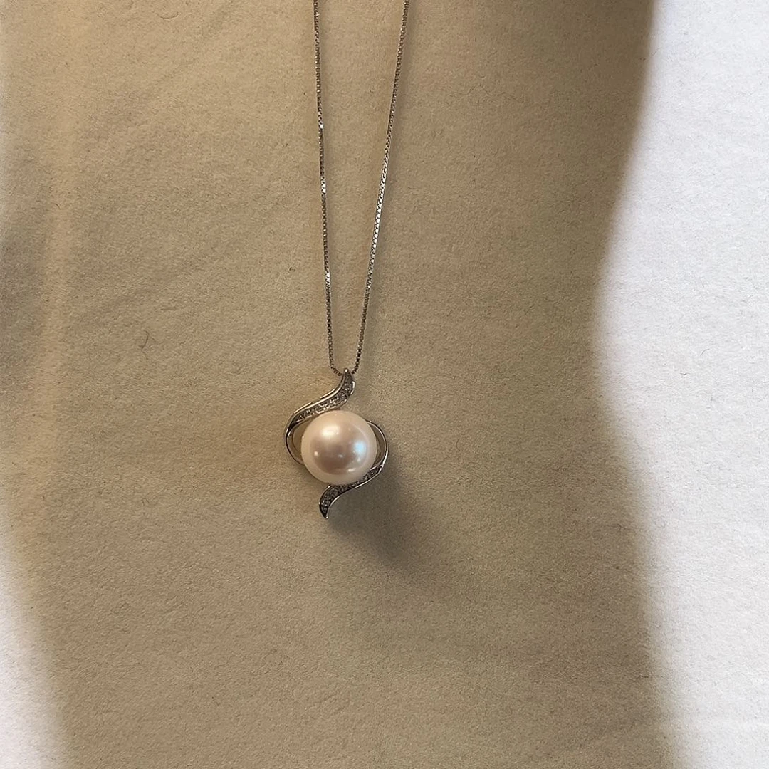 淡水珍珠颈饰银S925镶嵌