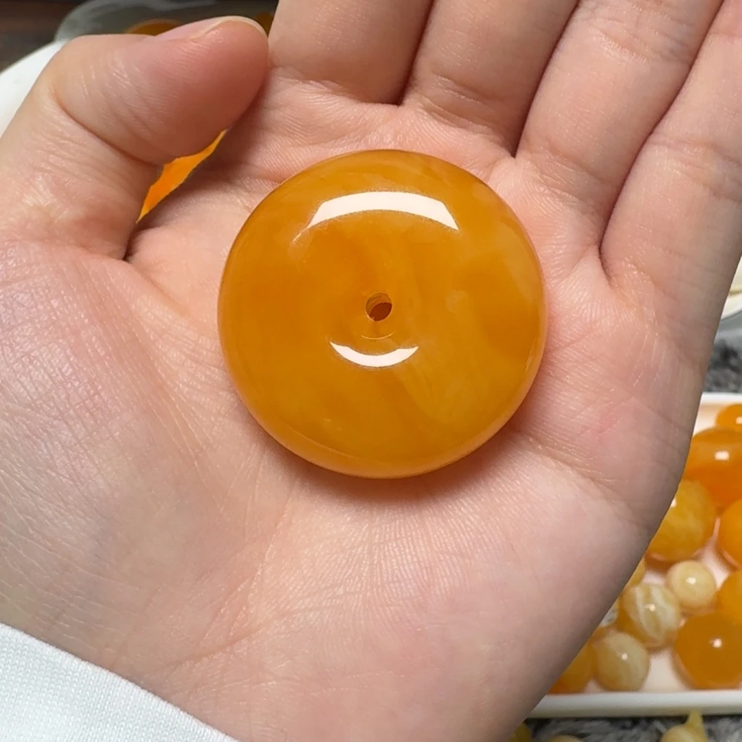 琥珀未镶嵌裸石蜜蜡平安扣