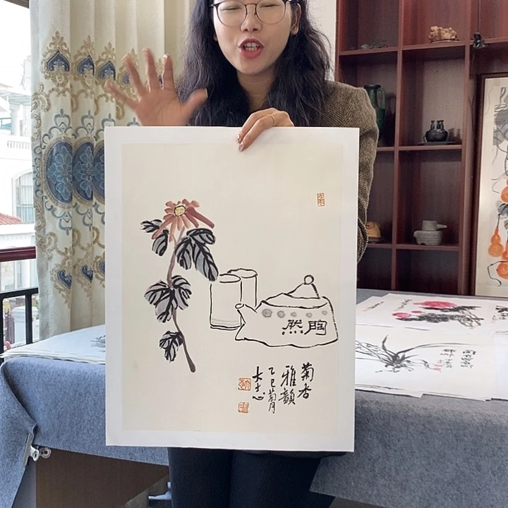 国画纯手绘国画写意作品34*46