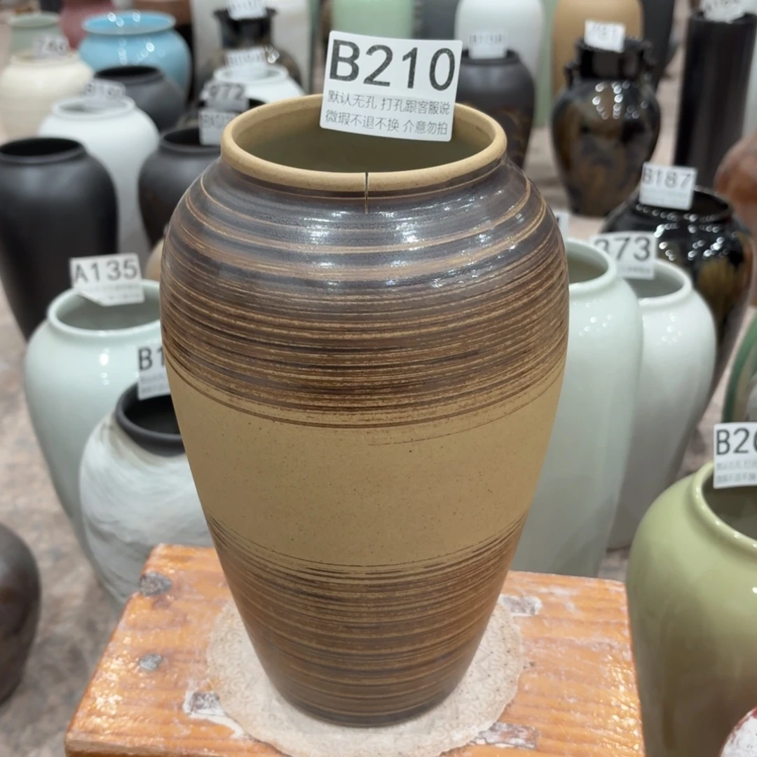 摆件陶口裂210 景德镇陶瓷花瓶高27口9.5