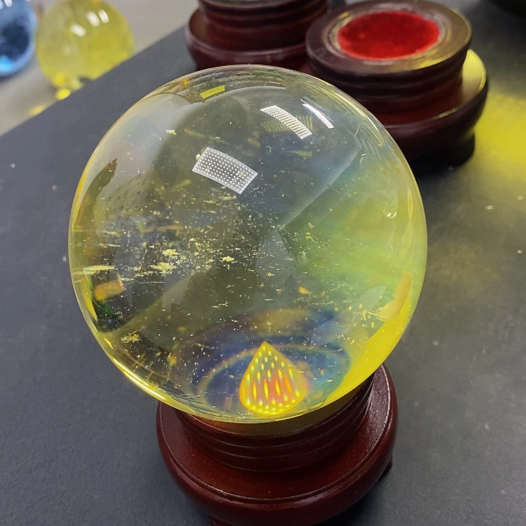 纯***粹石材9.2厘米黄水摆件