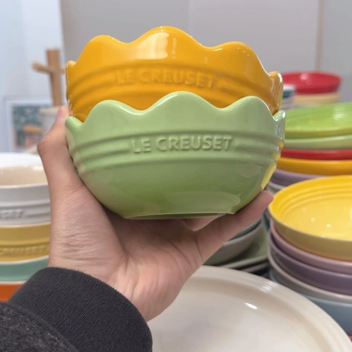 瓷片微瑕2个花边碗380毫升