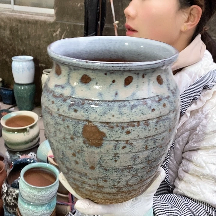 紫砂花盆瑕疵口17高21