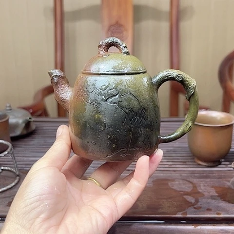戬谷龙窑坭兴陶柴烧茶壶