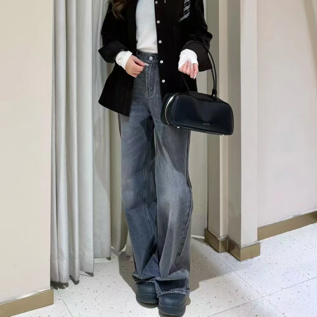 mithworld｜复古做旧水洗微喇裤