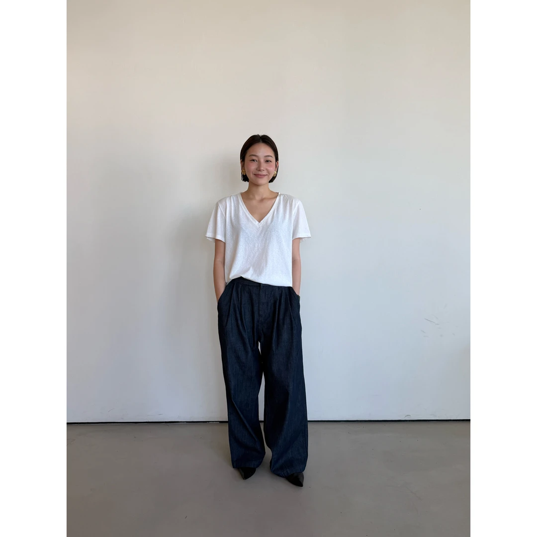 Anniehall26ss linen-feel夏季麻棉感复古宽松牛仔裤透气薄款