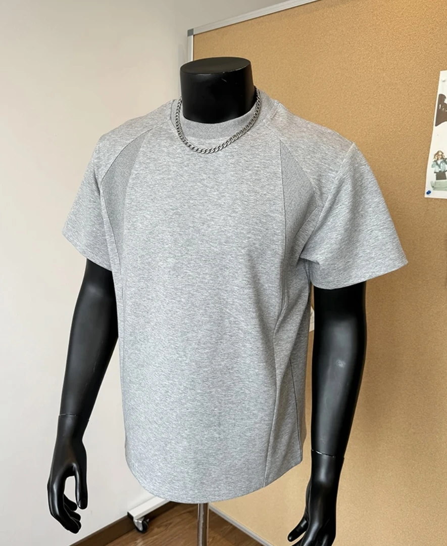 短袖t恤男夏季情侣重磅爆款果冻棉重磅宽松百搭纯色半袖T恤0715#
