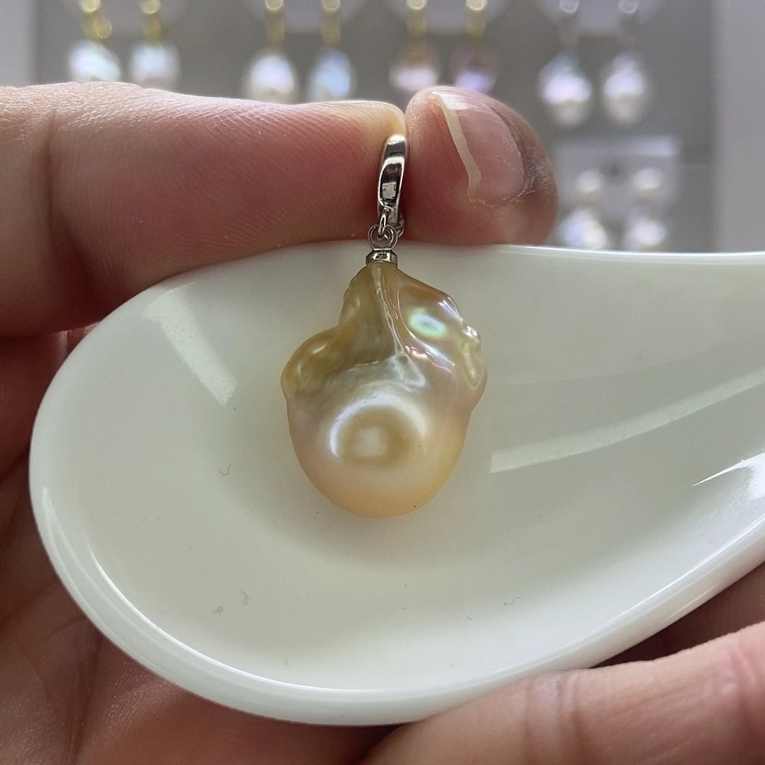 淡水珍珠颈饰银S925镶嵌39