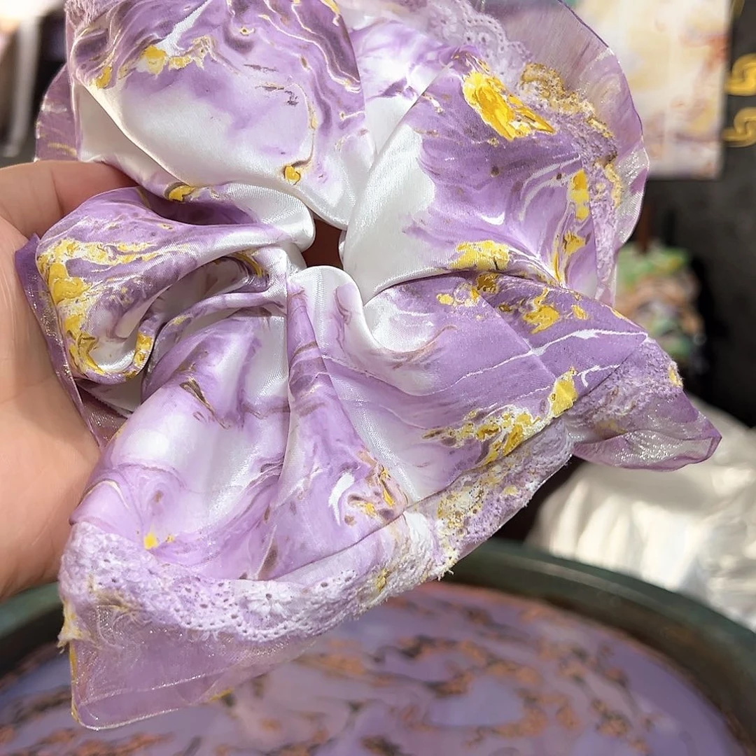 蓝*474大蕾丝发圈手作