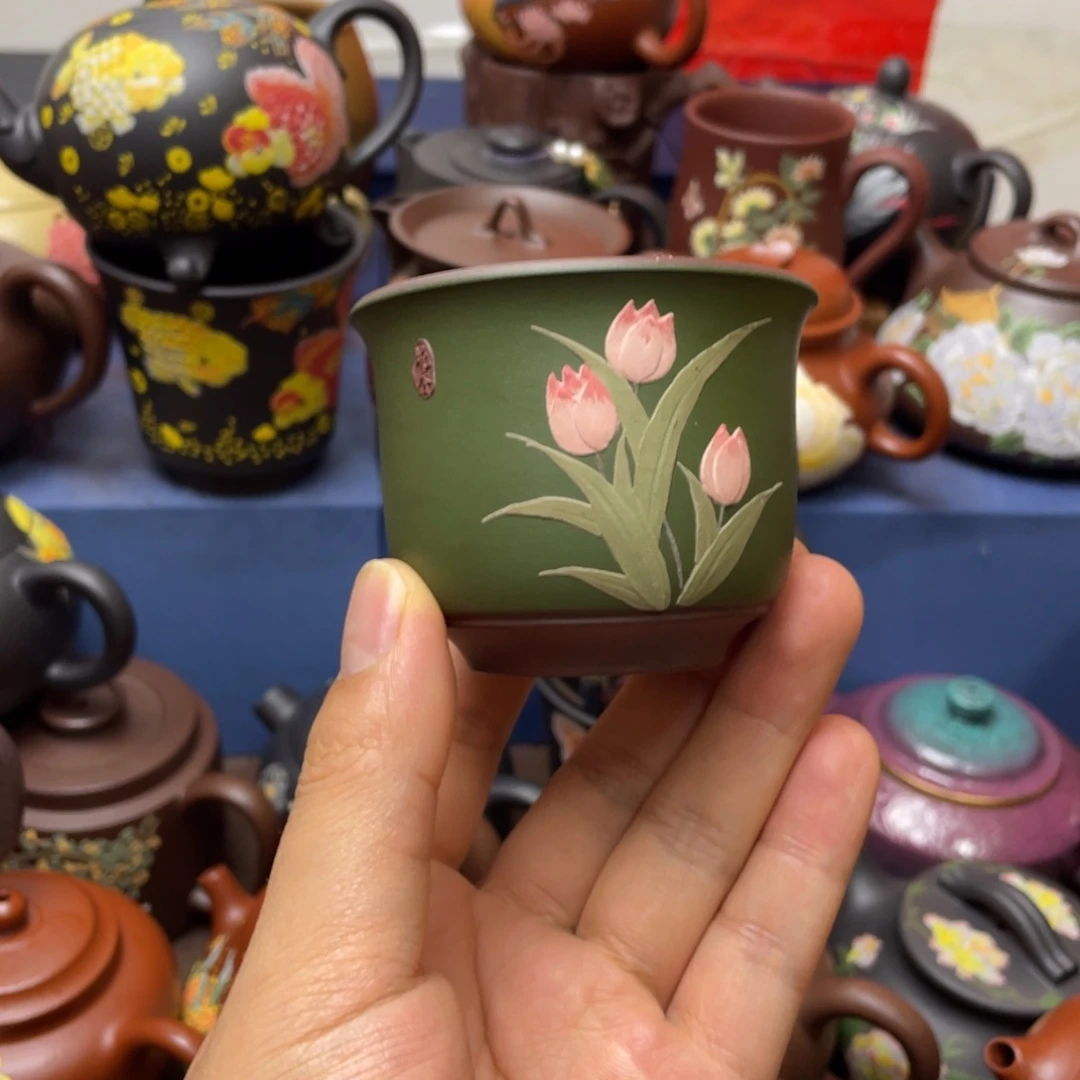 茶杯红泥紫砂主人杯100cc