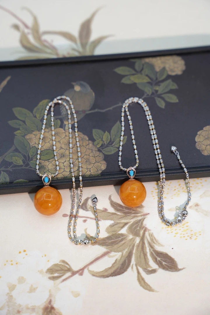 18K老花蜡圆珠20+单珠吊坠-YB14289902多样性发一件