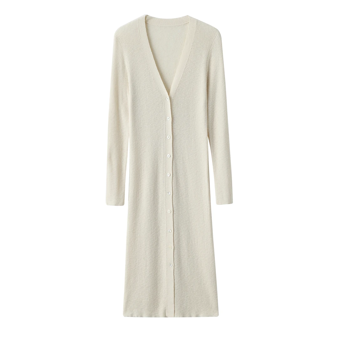 【叶可可专享】法式长裙连衣裙赫本风女装春季气质针织裙LDS35005