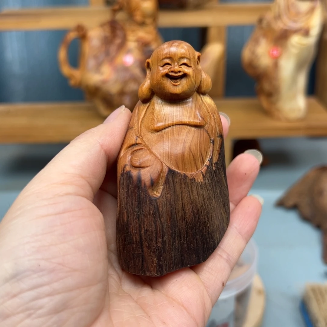 九***智木崖柏木摆件手把件