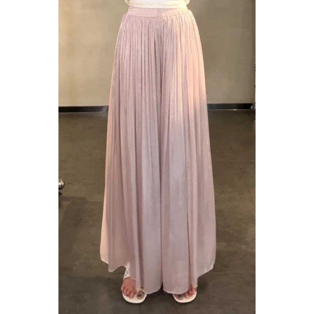 【流萤】2025年法式气质设计感小众复古宽松休闲坠感飘逸褶皱裙裤女