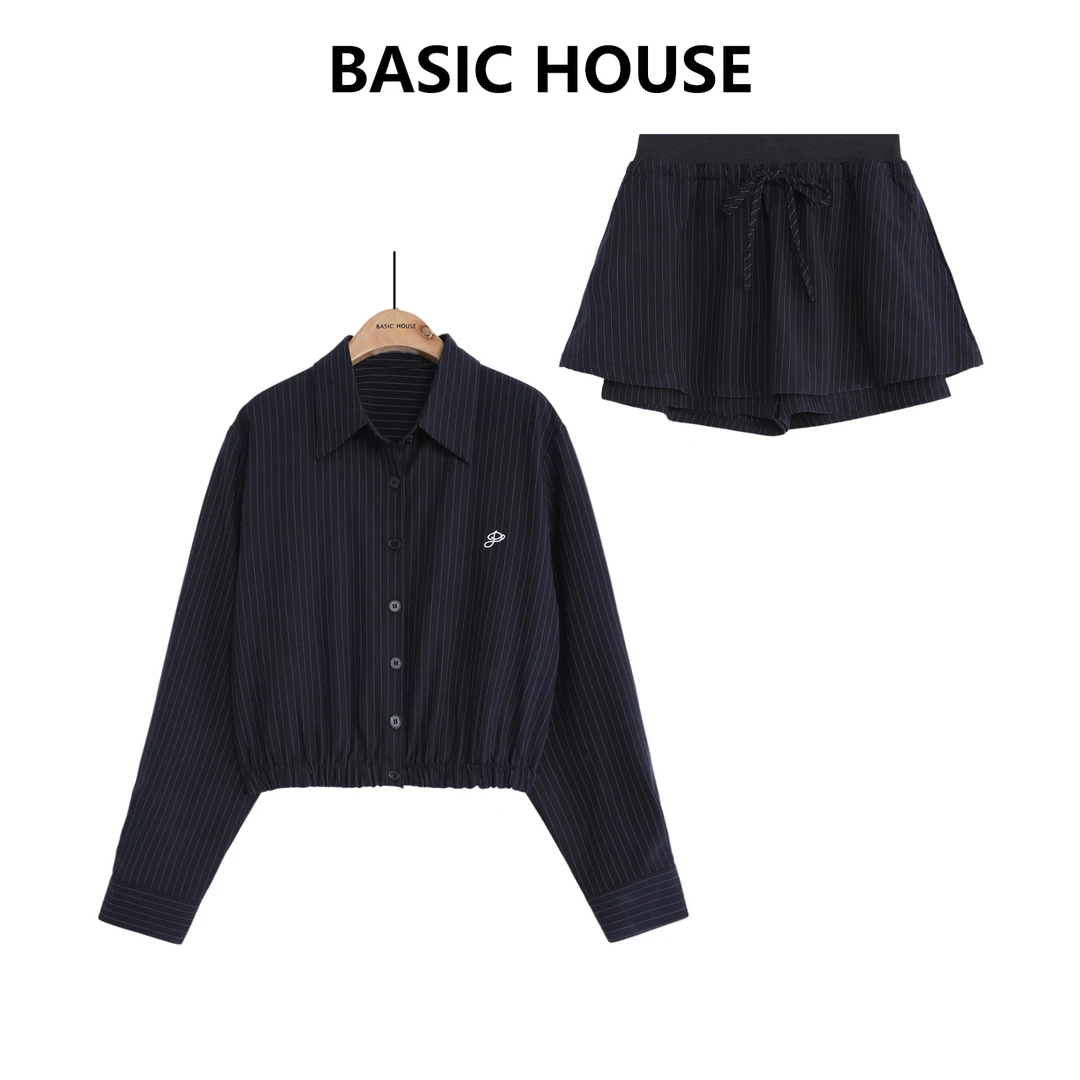 Basic House/百家好显瘦气质高腰休闲时尚套装B1335B5IZ92